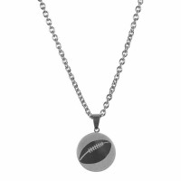 2pk -Necklace football-him-Stainless Steel 1 Inches -24 Inches Ch - (Pack of 2) 2pk -Necklace football-him-Stainless Steel 1 Inches -24 Inches Ch - (Pack of 2)