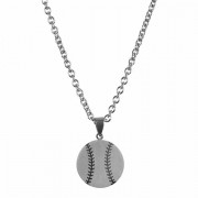 2pk -Necklace baseball-him-Stainless Steel 1 Inches -24 Inches Ch - (Pack of 2) 2pk -Necklace baseball-him-Stainless Steel 1 Inches -24 Inches Ch - (Pack of 2)