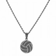 2pk -Necklace volleyball-he Stainless Steel 13/16 Inches -18 Inches Ch - (Pack of 2) 2pk -Necklace volleyball-he Stainless Steel 13/16 Inches -18 Inches Ch - (Pack of 2)