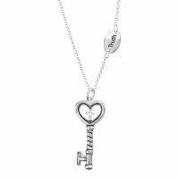 Necklace key Truth Jn 14:6 Silver Plated 18 Inches Ch