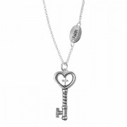 Necklace key Faith 2cor5:7 Silver Plated 18 Inches Ch