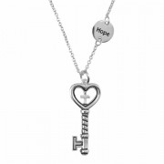 Necklace key Hope Rom5:5 Silver Plated 18 Inches Ch