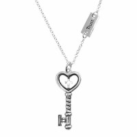 Necklace key Trust Prov 3:5 Silver Plated 18 Inches Ch