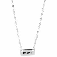 Necklace minis Believe Acts 16:31 Silver Plated 18 Inches