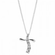 Necklace First Communion Journey Cross Silver Plated-16 Inch Chain