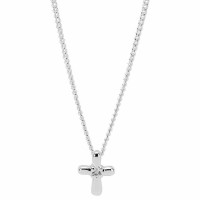 Necklace First Communion Petal Cross/cz Silver Plated-16 Inch Chain