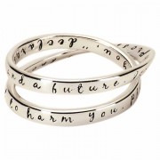 Ring-Double Mobius Jer29:11 Silver Plated Sz 6