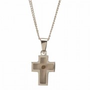 Necklace mustard Seed Cross Silver Plated 18 Ch