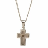 Necklace mustard Seed Cross Silver Plated 18 Ch Necklace mustard Seed Cross Silver Plated 18 Ch