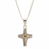 Necklace mustard Seed Mini Cross Silver Plated 16 Ch Necklace mustard Seed Mini Cross Silver Plated 16 Ch