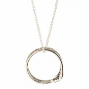 Necklace Ser Prayer Wide Mobius Silver Plated 18 Chain