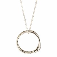 Necklace Ser Prayer Wide Mobius Silver Plated 18 Chain
