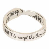 Ring Ser Prayer Wide Mobius Silver Plated Sz 8