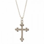 Necklace Minis Bud Cross Silver Plated 18 Ch