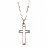Necklace Minis Box Cross C/o Silver Plated 18 Ch