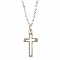 Necklace Minis Box Cross C/o Silver Plated 18 Ch