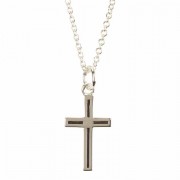 Necklace Minis Box Cross Silver Plated 18 Ch