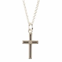 Necklace Minis Box Cross Silver Plated 18 Ch