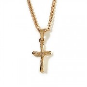 Necklace Sm Crucifx Gold Rnd Cross 18 Inches