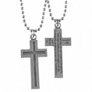Necklace pewter Shield/Cross-21 Inches Chain