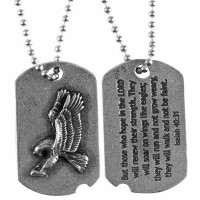 Necklace pewter Dogtag/eagle-21 Inches Ch