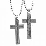 Necklace pewter Deut 31:6 Cross-21 Inches Ch