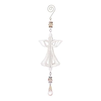 3d White Glitter Angel Christmas Ornament (Pack of 12) - 603799210317 - CHO-5012