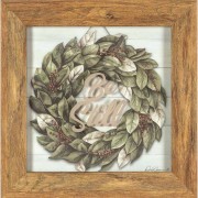 Framed Wall Art Bay Leaf Ps 46:10 Wd/gls 12x12
