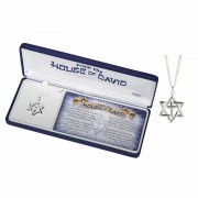 Necklace house Of David/Cross Silver Plated-lbox 24 Inches