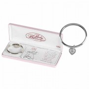 Bracelet Silver Plated Baby Bangle/hrt/Cross-lbx