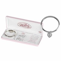 Bracelet Silver Plated Baby Bangle/hrt/Cross-lbx