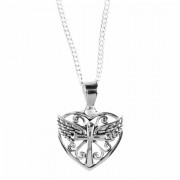 Necklace Silver Plated Heart/Cross/wings-18 Inches Chain
