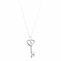 Necklace Silver Plated Key/Heart/Cross-20 Inches Chain