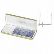 Necklace Silver Plated Pr 18:24 3/4 Cz Cross-18 Inches Ch