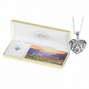 Necklace Silver Plated Irish Blessing Heart-18 Inches Ch