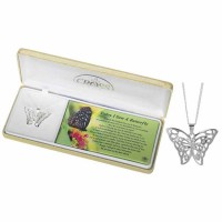 Necklace today I Saw A Butterfly Silver Plated-20 Inches Ch