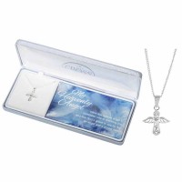 Necklace my Heavenly Angel/Heart Silver Plated-18 Inches Ch