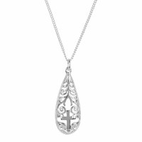 Necklace teardrops From Heaven Silver Plated-20 Inches Ch Necklace teardrops From Heaven Silver Plated-20 Inches Ch