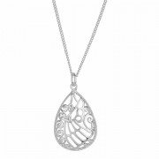 Necklace teardrops Heaven/angel Silver Plated-20 Inches Ch