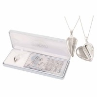 Necklace half A Heart Locket Silver Plated 1 Inches - 20 Ch