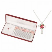 Necklace Flower Of Holy Night Cross Silver Plated 18 Inches