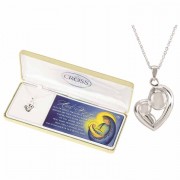 Necklace hail Mary Mother/child Silver Plated 18 Inches Ch