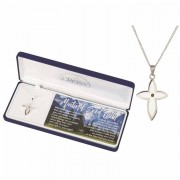 Necklace mustard Sd Petal Cross Silver Plated 18 Inches Ch