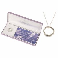 Necklace Serenity Prayer Mobius Silver Plated 18 Inches Ch