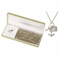 Necklace Cross/Heart/anchor F/h/l Silver Plated 18 Inches Chain