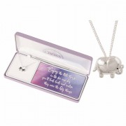 Necklace Elephant 9/16 Silver Plated 18 Ch