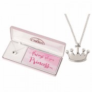 Necklace Crown 9/16 Silver Plated 18 Ch