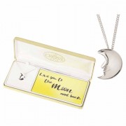 Necklace Moon 5/8 Silver Plated 18 Ch