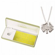 Necklace 4leaf Clover 5/8 Silver Plated 18 Ch