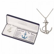 Necklace Anchor/soul Cross Silver Plated 24 Inches Ch